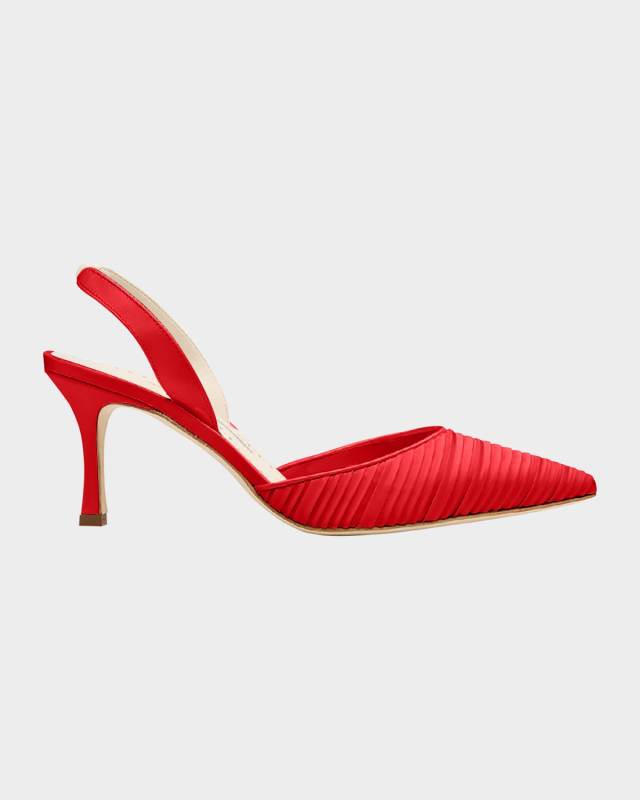 Carolyne Pleated Satin Halter Pumps